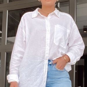 White Linen Button Down